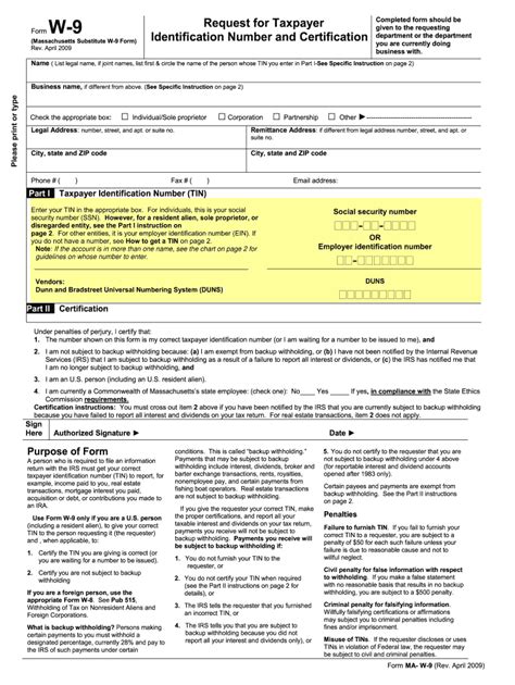 W9 Form 2023 Massachusetts Fill Out And Sign Online Dochub