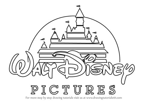 Learn How To Draw Walt Disney Logo Brand Logos Step By Step Drawing