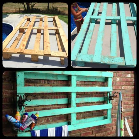 Outdoor Towel Rack Made From A Pallet Outdoor Living