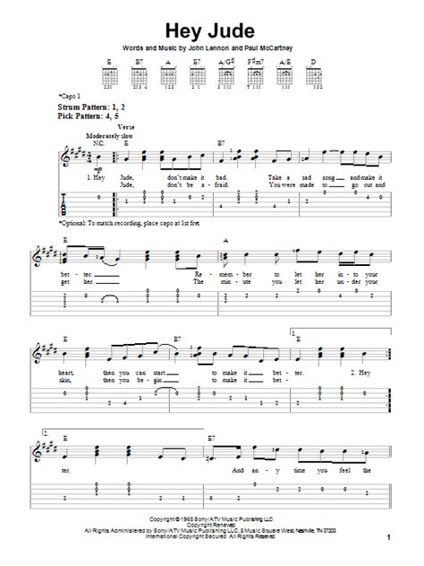 Actually, the sheet music below says it's da da da da. Hey Jude sheet music by The Beatles (Easy Guitar Tab - 81975)