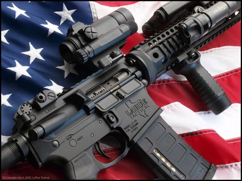 Black Rifle With Scope Weapon Gun Usa Assault Rifle Hd Wallpaper