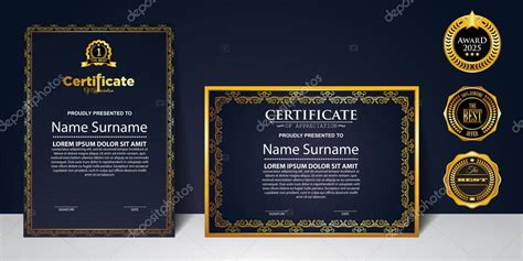 Concepto De Diseño Moderno Certificado De Diseño Simple Elegante Y