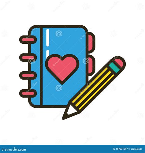 Happy Valentines Day Heart In Diary Stock Vector Illustration Of