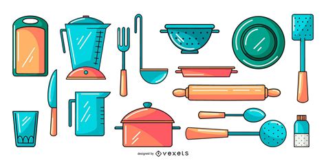 Kitchen Tools Illustration Collection Set Vector Download