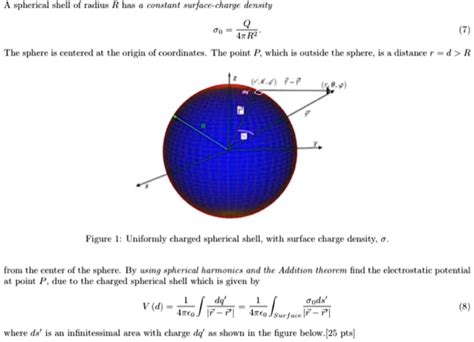 Solved A Spherical Shell Of Radius R Has A Constant Surface Charge