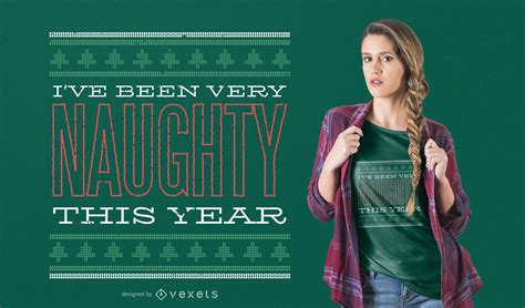 Naughty Christmas T Shirt Design Vector Download
