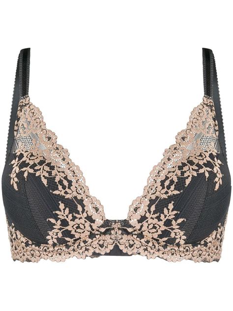 Wacoal Embrace Underwired Lace Plunge Bra In Grey Gray Lyst