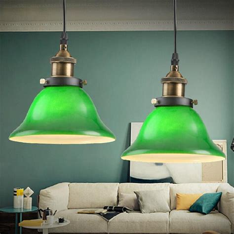 Buy American Country Style Vintage Emerald Green Glass Pendant Light Loft Style