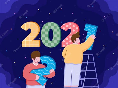 Premium Vector Illustration People Are Change Year From 2021 To 2022