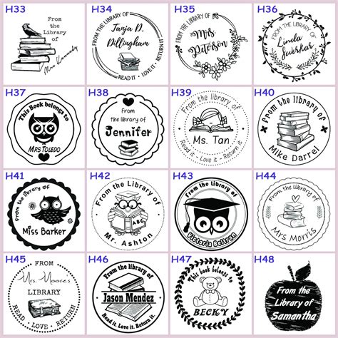 Book Stamp Teacher Stamps Custom Self Inking Stamp Etsy