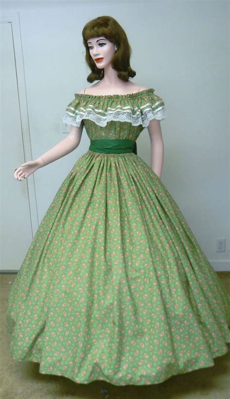 Civil War Southern Belle Pioneer Sass Dress Costume Fashion Sass