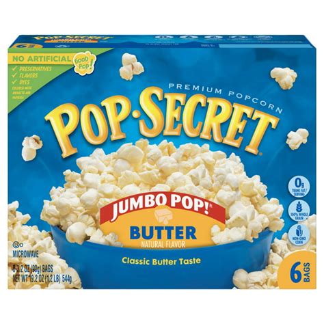 Pop Secret Popcorn Jumbo Pop Butter Microwave Popcorn 32 Oz Sharing
