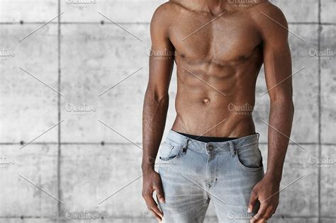 Young Dark Skinned Model With Perfect Toned Muscular Body Handsome