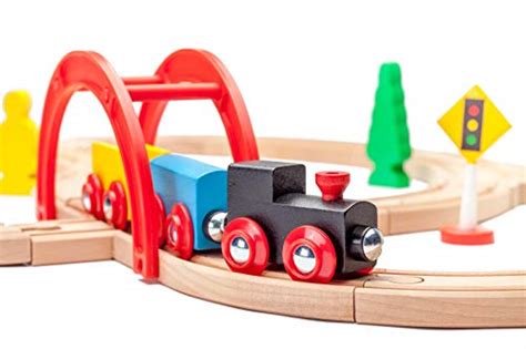 Maxim Enterprise Inc 40 Piece Wooden Toy Train Set Pricepulse