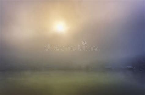 Morning Mist On A Lake Stock Photo Image Of Mirror 231403000