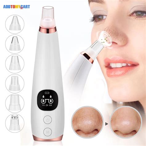 Provide 5 professional suction heads for different skin conditions. Vacuum Blackhead Remover