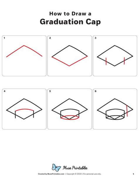 Learn How To Draw A Graduation Cap Step By Step Free Printable