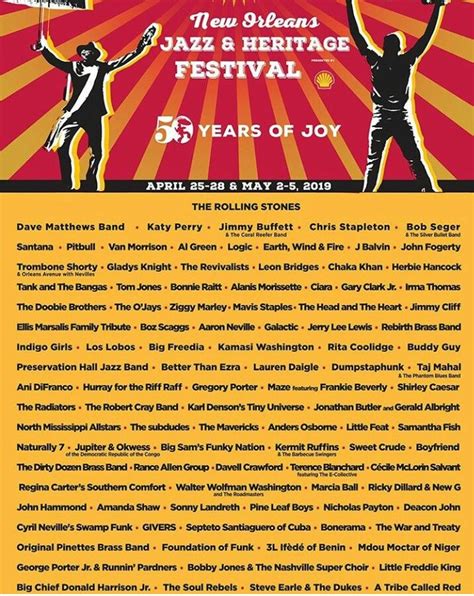 New Orleans Jazz Fest 2019 Line Up Jazz Fest Dave Matthews Gary