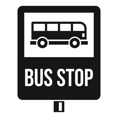 Bus Stop Traffic Sign Icon Simple Style 14491964 Vector Art At Vecteezy