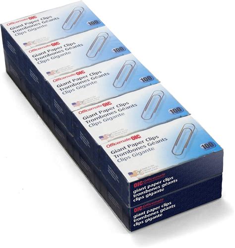 Officemate Giant Paper Clips Pack Of 10 Boxes Of 100 Clips Each 1000