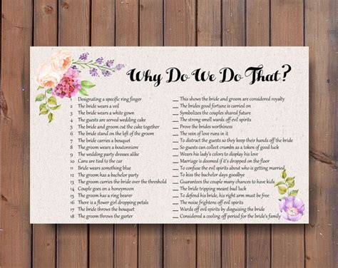 Printable Bridal Shower Games Printable Why Do We Do That