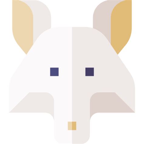 Arctic Fox Basic Straight Flat Icon