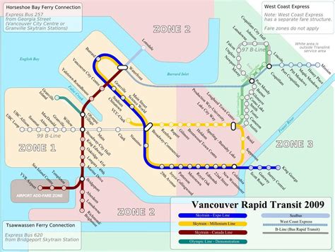 Vancouver Mappa Dei Trasporti Pubblici Mappa Dei Trasporti Pubblici