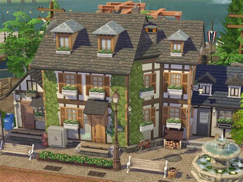 The Sims Resource Sims 4 German Half Timbered House No Cc