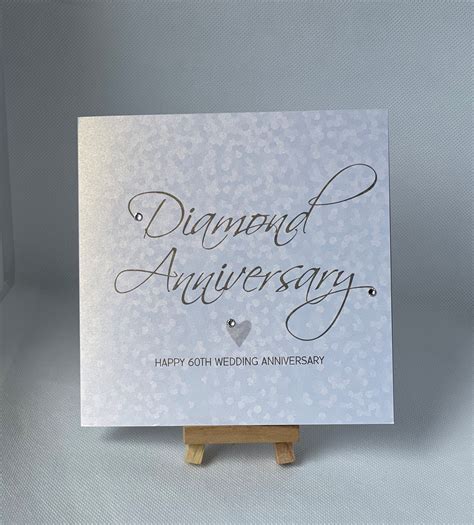 Diamond Wedding Anniversary Card 60th Anniversary Handmade Etsy