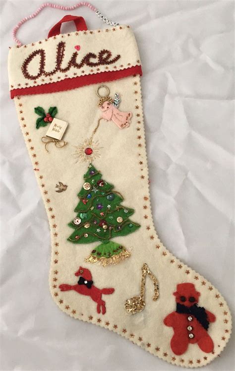 1940s Hand Sewn Christmas Stocking Beautiful By Virgoagogo On Etsy
