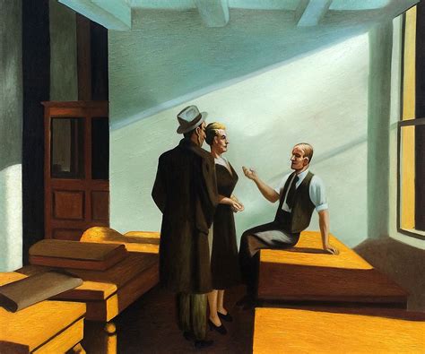 Wall Art Edward Hopper Conference At Night Oil Painting