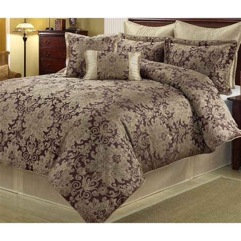 Purple King Comforter Set Queen Cal King Size Purple Gray Grey Floral