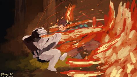 Demon Slayer Rui Tanjiro Kamado On Fire War 4k Hd Anime Wallpapers Hd Wallpapers Id 40594