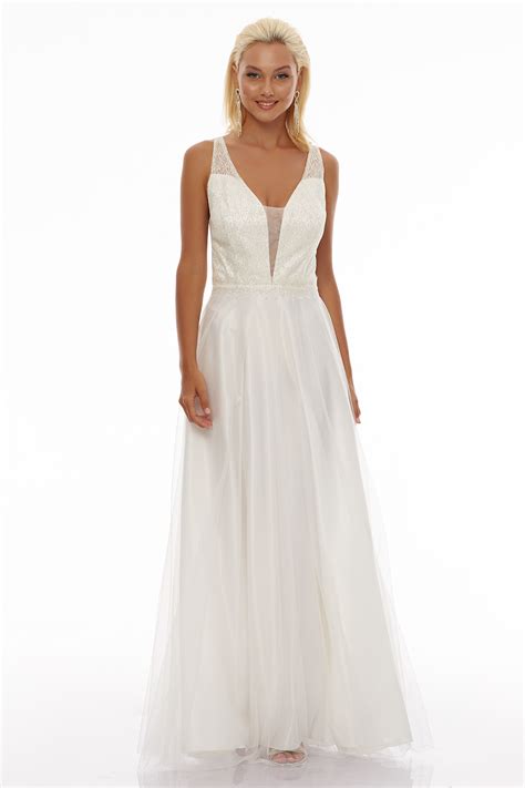Αμπιγιέ Glam Λευκό Φόρεμα Rich Girl Boudoir