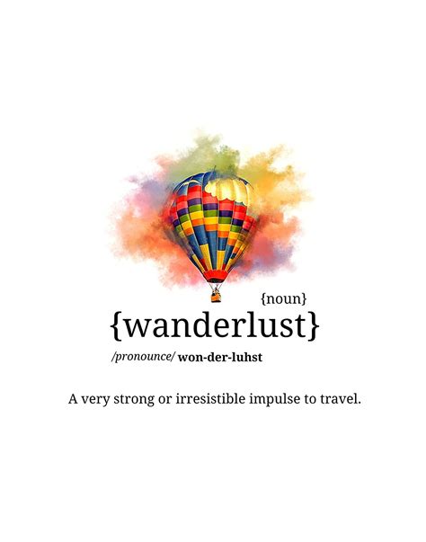 Wanderlust Word Phrase Posters Wall Art Ideal Home Office