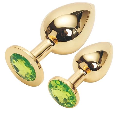 2 In 1 Luxury Golden Stainless Steel Butt Plugs Size M And S Gay Anal Plugs Adult Sex Toys For Men
