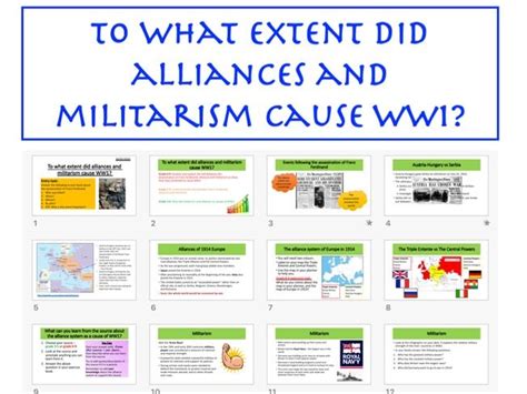 Ww1 Causes Alliances And Militarism Teaching Resources