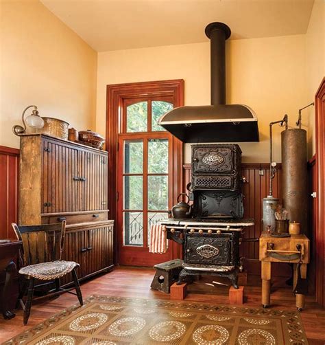 An 1890s Penn Olive Cast Iron Stove With Art Nouveau Styling Is