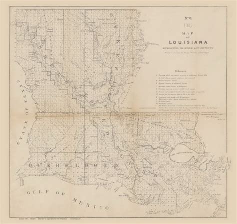 Louisiana 1860 Surveyor General Old State Map Reprint Old Maps