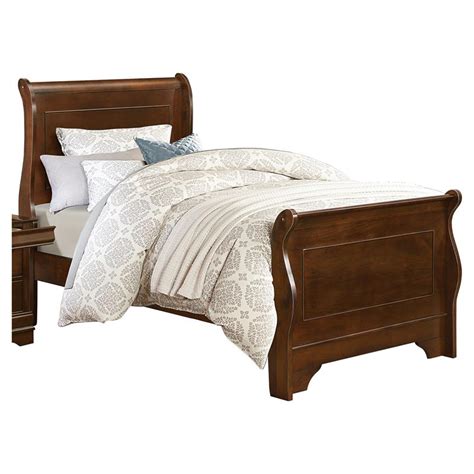 Lexicon Abbeville Traditional Wood Twin Sleigh Bed In Brown Cherry Bushfurniturecollection Com