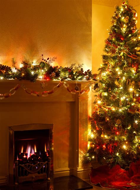 Christmas Tree And Fireplace Free Stock Photo Public Domain Pictures