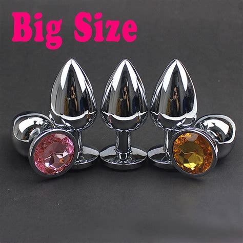 Big Metal Anal Plug Sexy Crystal Jewelry Large Stainless Steel Butt Plug Anus Sex Toys For Women