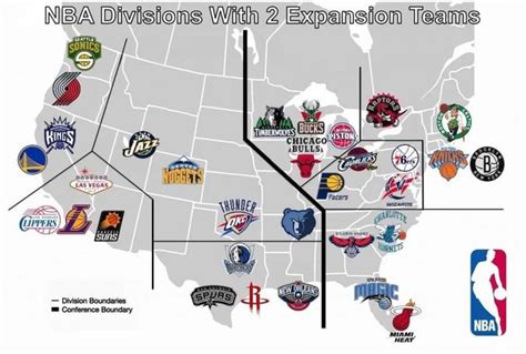 Nba Divisions With 2 Expansion Teams Division Boundaries Conference