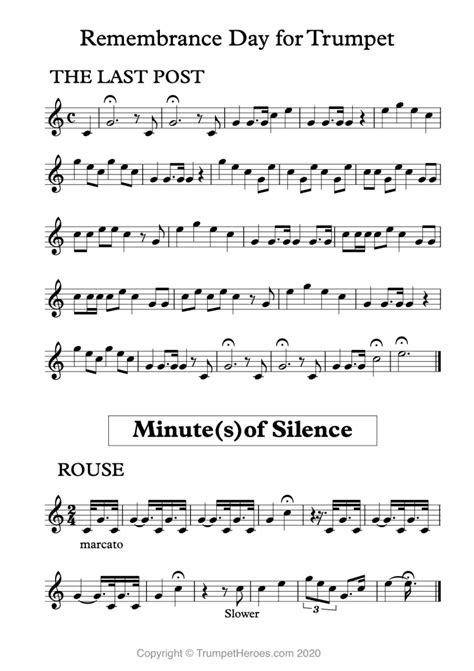 Last Post Trumpet Sheet Music And Tips For Playing On Remembrance Day