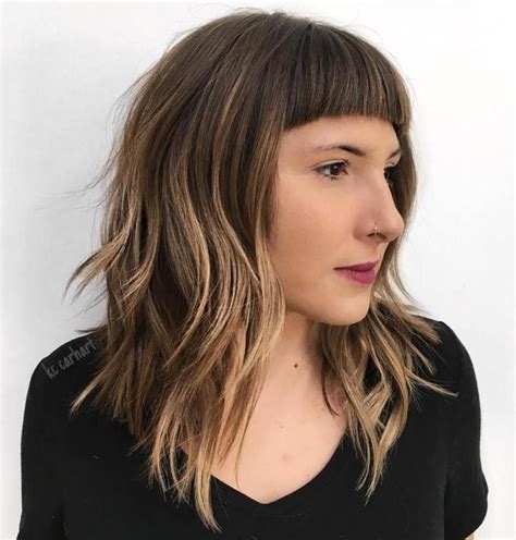 20 Modern Ways To Style A Long Bob With Bangs Lob Haircut With Bangs