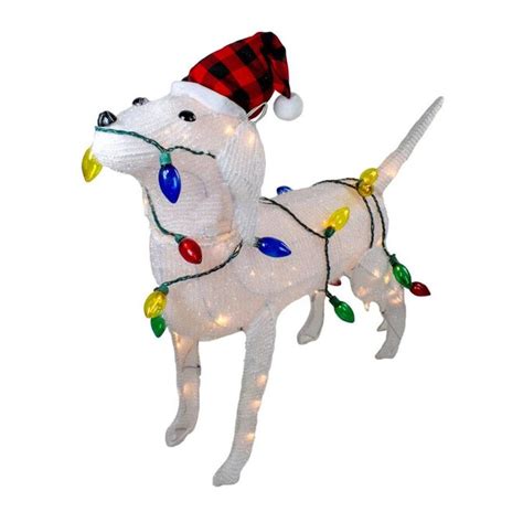 Northlight 34 In White Lighted 3d Standing Dog Christmas Outdoor