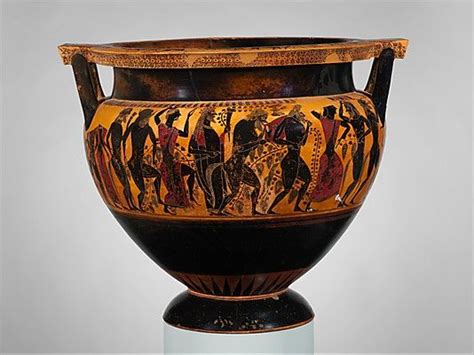 Terracotta Column Krater Bowl Attributed To Lydos Circa 550 Bce