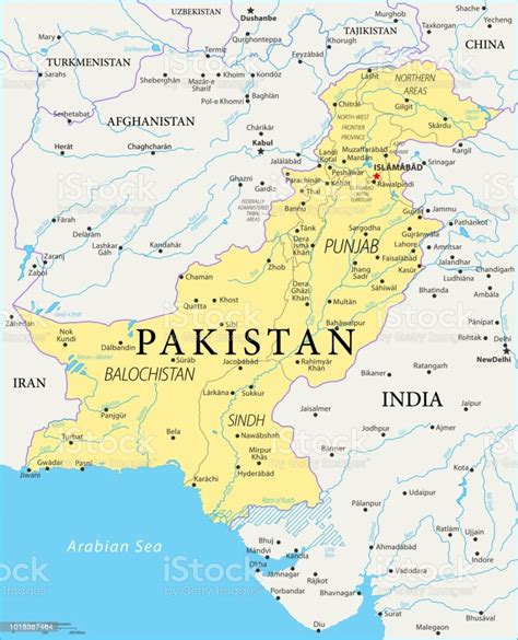 Karte von pakistan mit der hauptstadt islamabad. Map Of Pakistan Vector Stock Illustration - Download Image ...