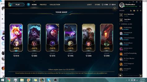 League Of Legends Your Shop Rewards Buying Skins For 50 Off Youtube