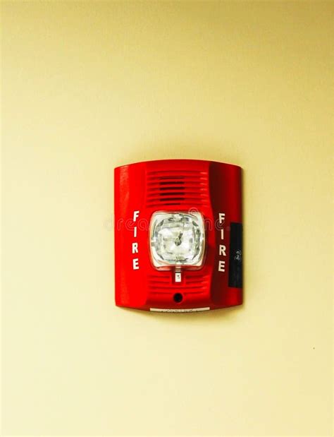 Red Fire Alarm On The Wall Stock Photo Image Of Firefighter 258499970